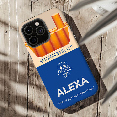 Personalized Funny Cigarette Pack Smoking Heals iPhone Case